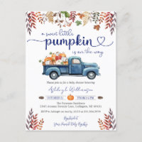 Little Pumpkin Boy Baby Shower-inbjudan