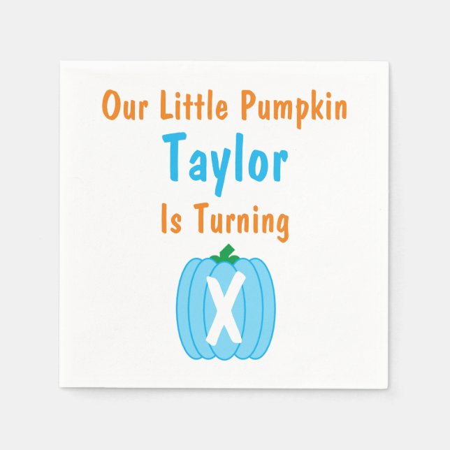 Little Pumpkin Boy Birthday Pappersservett (Framsidan)