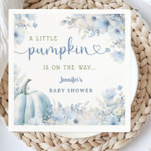 Little Pumpkin Boy Blue Fall Baby Shower Papper