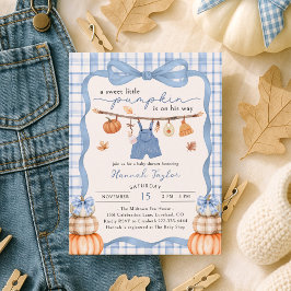 Little Pumpkin Boy Clothes Fall Baby Shower Inbjudningar