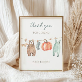 Little Pumpkin Boy Clothes Tack för att du kom Poster