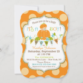 Little Pumpkin Boy Fall Baby Shower-inbjudningar Inbjudningar