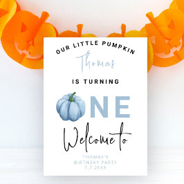 Little Pumpkin Boy First Birthday Party Poster