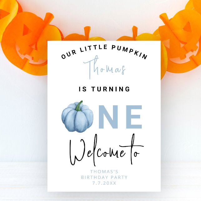 Little Pumpkin Boy First Birthday Party Poster (Skapare uppladdad)