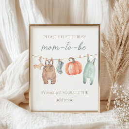 Little Pumpkin Clothes Boy Busy Mamma to be Adress Poster