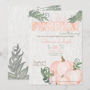 Little Pumpkin Coral Baby Shower Inbjudningar