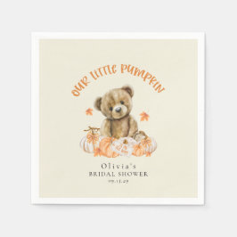 Little Pumpkin Cute Fall Nalle Baby Shower Pappersservett