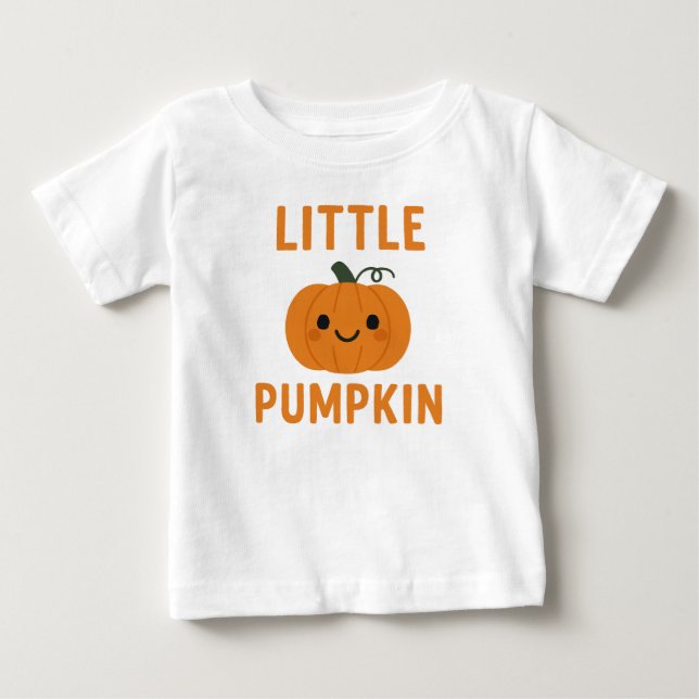 Little Pumpkin Cute Fall T Shirt (Framsida)