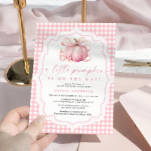 Little Pumpkin Cute Rosa Bow Girl Baby Shower