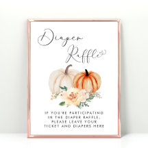 Little Pumpkin Diaper Raffle Baby Shower