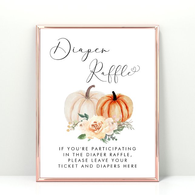 Little Pumpkin Diaper Raffle Baby Shower Poster (Skapare uppladdad)