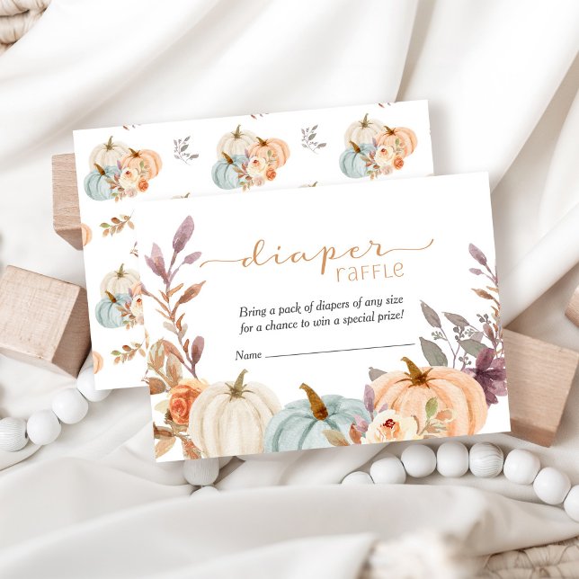 Little Pumpkin Diaper Raffle Baby Shower Tilläggskort (Skapare uppladdad)