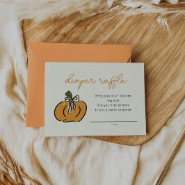 Little Pumpkin Diaper Raffle Baby Shower Tilläggskort
