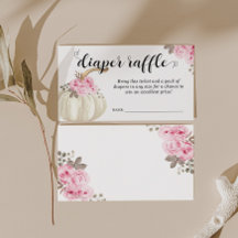 Little Pumpkin Diaper Raffle Rosa Blommigt