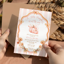 Little Pumpkin Elegant Bow Blommigt Baby Shower