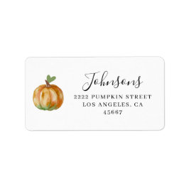 Little Pumpkin Elegant Fall Family Returadress Adressetikett