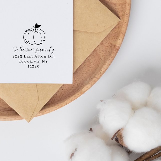 Little Pumpkin Elegant Family Returadress Stämpel (Skapare uppladdad)