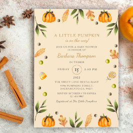 Little Pumpkin Elegant Halloween Theme Baby Shower Julkort