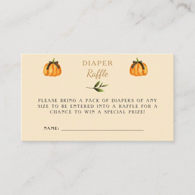 Little Pumpkin Elegant Halloween Theme Baby Shower Tilläggskort (Framsida)