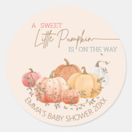 Little Pumpkin Fall Autumn Shower Classic Rou Runt Klistermärke
