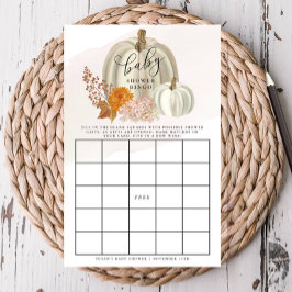 Little Pumpkin Fall Baby Bingo Pappert Bingo Card Flygblad