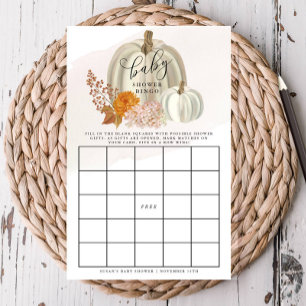 Little Pumpkin Fall Baby Bingo Pappert Bingo Card Flygblad