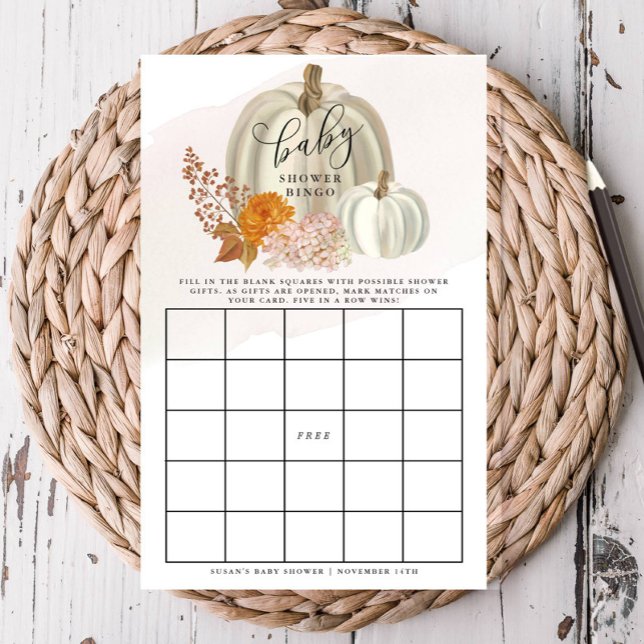 Little Pumpkin Fall Baby Bingo Pappert Bingo Card Flygblad (Skapare uppladdad)