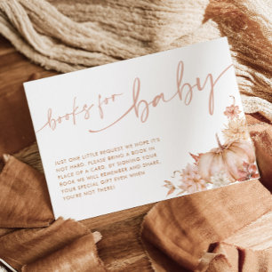 Little Pumpkin Fall Baby Shower Bok för baby-kort Inbjudningar