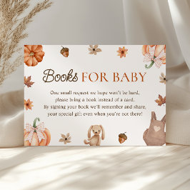 Little Pumpkin Fall Baby Shower Bokar för Baby Tilläggskort