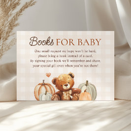 Little Pumpkin Fall Baby Shower Bokar för Baby Tilläggskort
