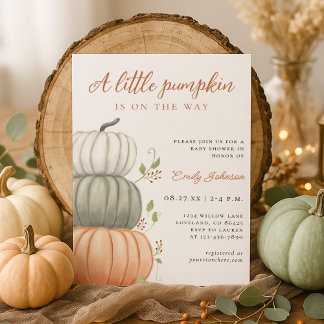 Little Pumpkin Fall Baby Shower Gender Neutral Inbjudningar