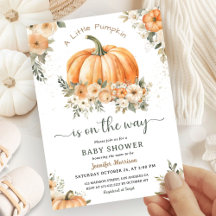 Little Pumpkin Fall Baby Shower Gender Neutral
