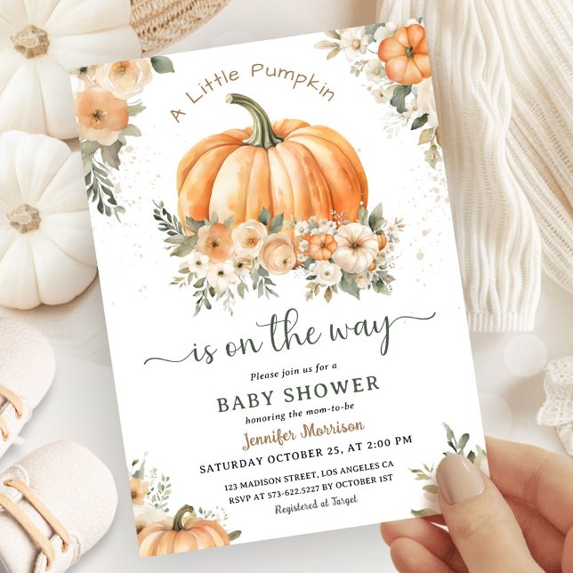 Little Pumpkin Fall Baby Shower Gender Neutral Inbjudningar (Skapare uppladdad)