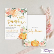 Little Pumpkin Fall Baby Shower Girl Girl
