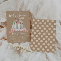 Little Pumpkin Fall Baby Shower Girl Girl