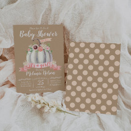 Little Pumpkin Fall Baby Shower Girl Girl Inbjudningar