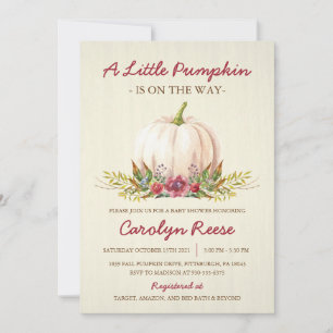 Little Pumpkin Fall Baby Shower Inbjudningar