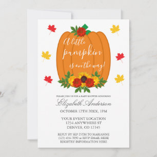 Little Pumpkin Fall Baby Shower Inbjudningar