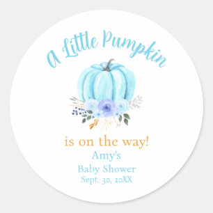 Little Pumpkin Fall Baby Shower Runt Klistermärke