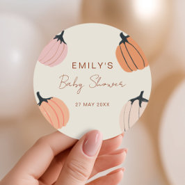 Little Pumpkin Fall Baby Shower Runt Klistermärke