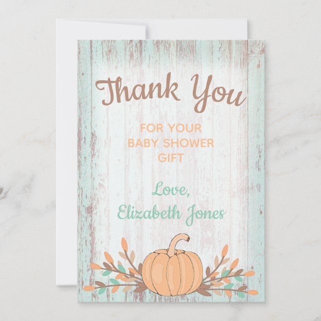 Little Pumpkin Fall Baby Shower - tack för ditt ko (Framsida)