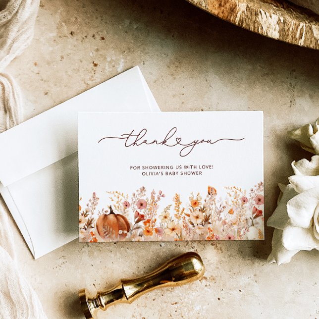 Little Pumpkin Fall Baby Shower - tack för ditt ko Kort (Skapare uppladdad)