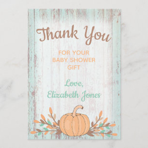 Little Pumpkin Fall Baby Shower - tack för ditt ko Kort