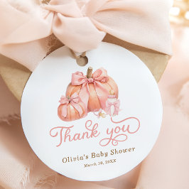 Little Pumpkin Fall Baby Shower Tack Gåvor Etiketter
