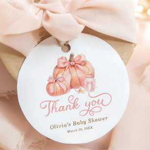 Little Pumpkin Fall Baby Shower Tack Gåvor Etiketter