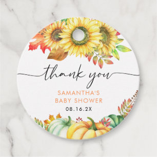 Little Pumpkin Fall Baby Shower Tack Gåvor Etiketter