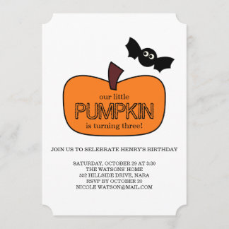 Little Pumpkin Fall Birthday Inbjudningar