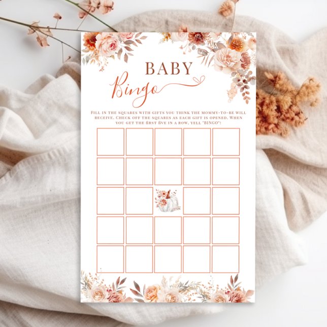 Little Pumpkin Fall Blommigt Baby Bingo Game (Skapare uppladdad)