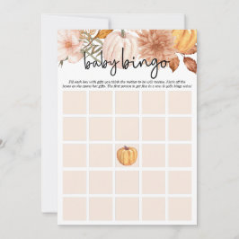 Little Pumpkin Fall Blommigt Baby Shower Bingo Car Inbjudningar
