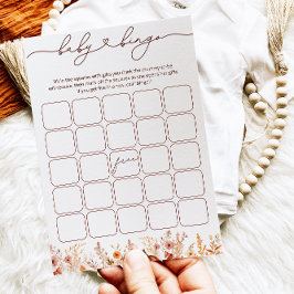 Little Pumpkin Fall Blommigt Baby Shower Bingo Gam